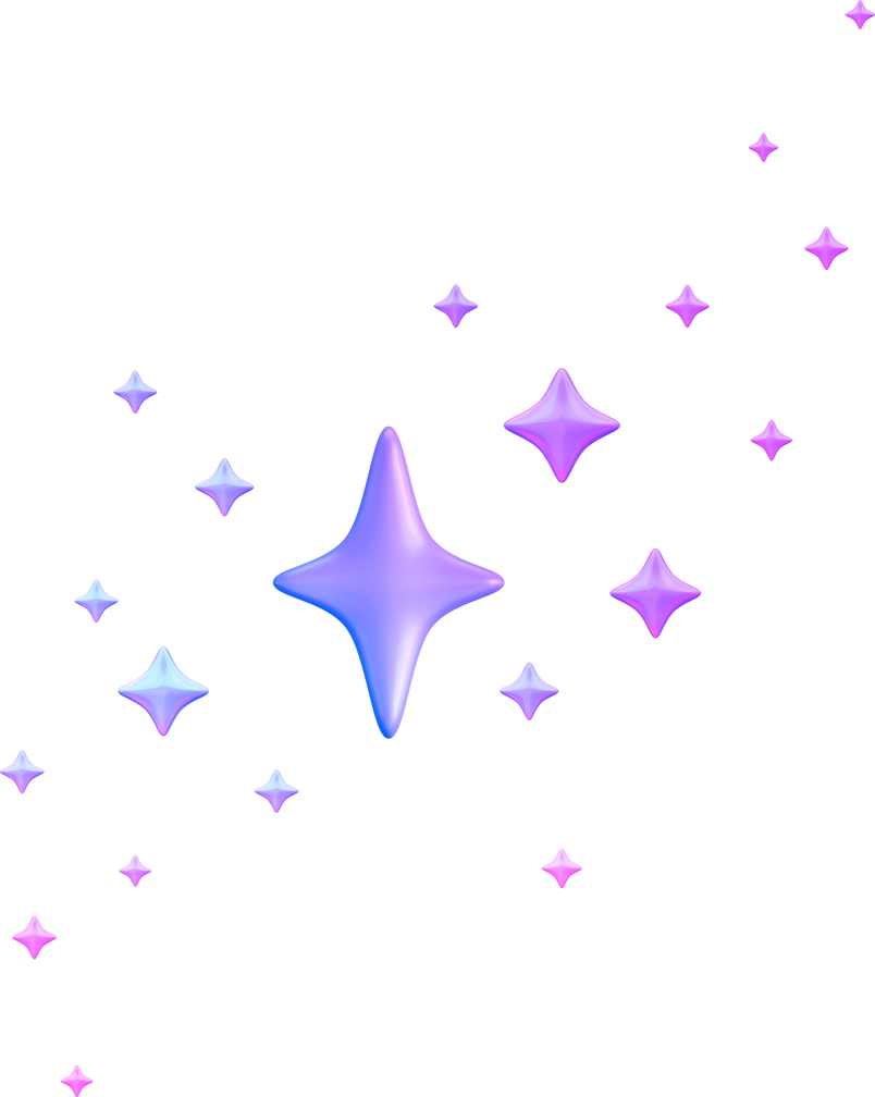 3D Neon Stars